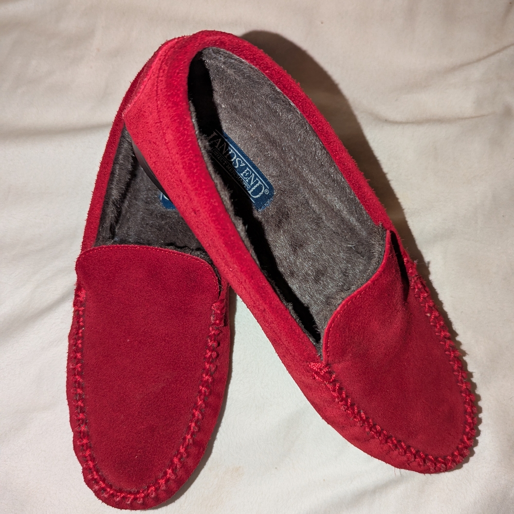 Lands' End Men's Red Suede Loafers
